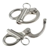 1pc Stainless Steel 316 Snap Hook 35mm/69mm Fixed Eye Shackle Anchor Quick Release Spring Ring Rigging Pin Sailboat Hardware