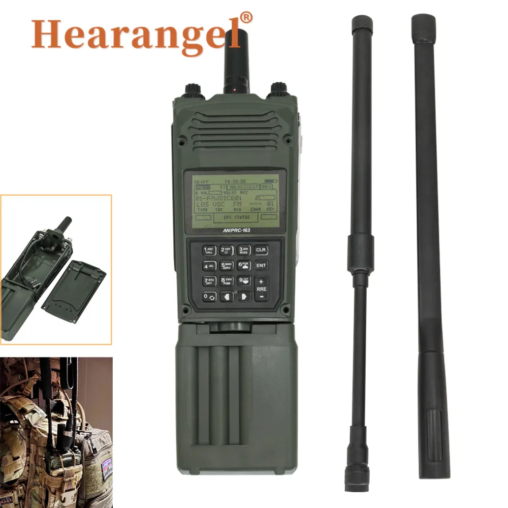 Hearangel PRC-163 taktis Harris kotak Virtual Dummy Radio militer PRC 163 Model Walkie Talkie multifungsi untuk Baofeng UV5R