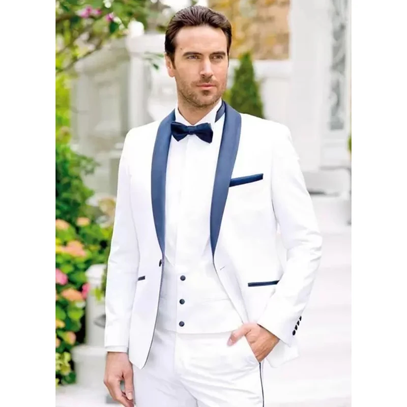 

Classic Men's Wedding Suit 3 Piece Set Groom Groomsman Formal Party Prom Special Occasion Business Male Tuxedo Jacket Pants Vest