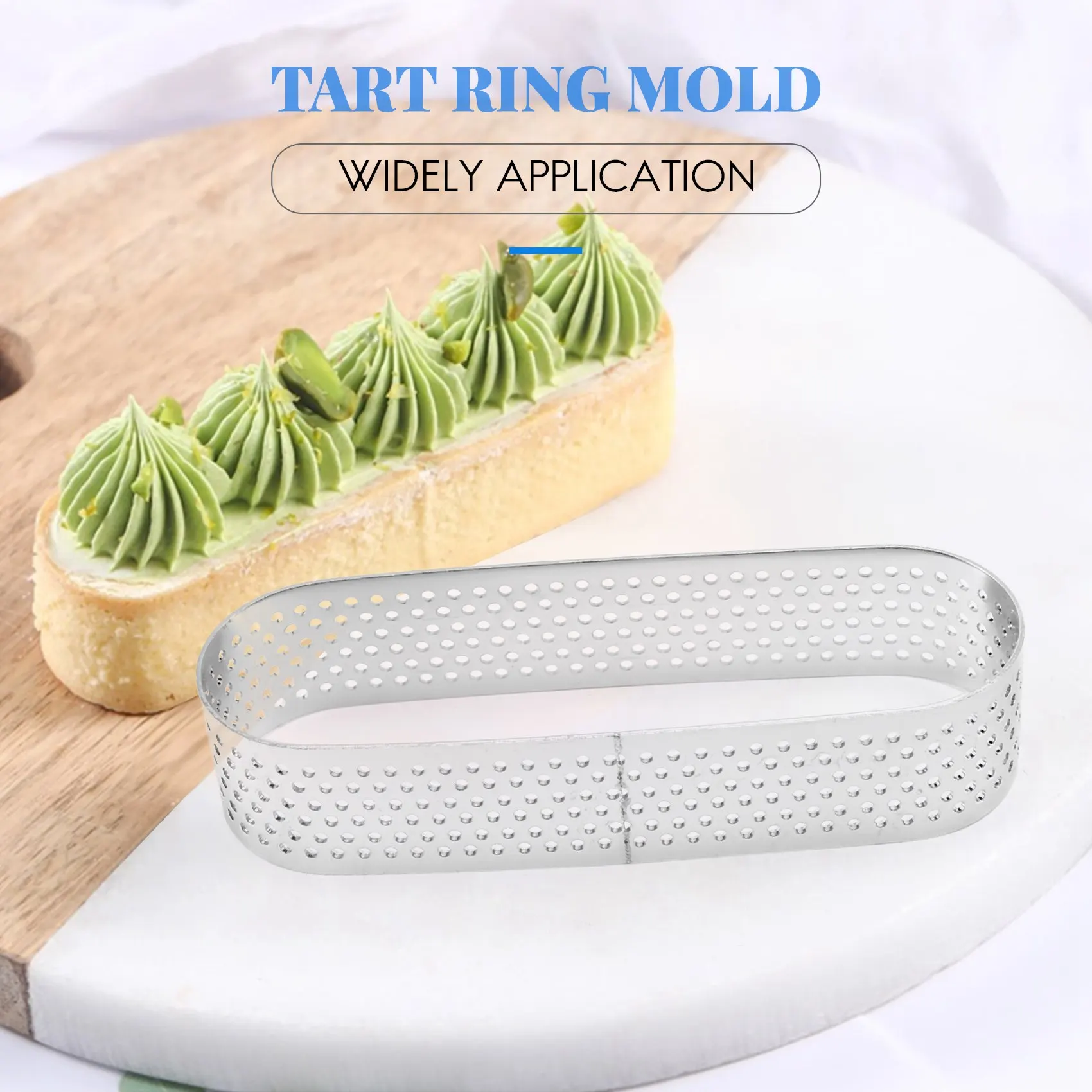 8Pcs Oval Tartlet Molds French Dessert Mousse Fruit Pie Tart Ring Quiche Cake Mold, Stainless Steel Tart Mousse Ring