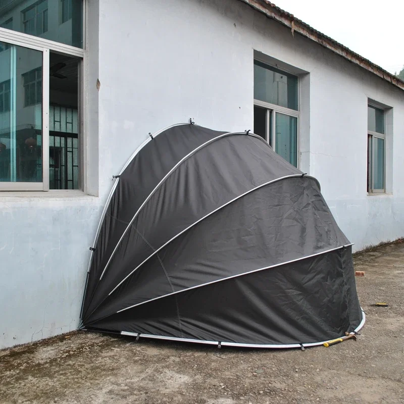 Hanging on The Wall 3Bicycles Garage Tent or 2Motorcycle Storage Rainproof Dustproof Multi-function Sundry Room 210D Silver Coat