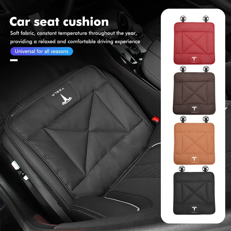 1PCS Car Anti-slip Seat Cover Cushion Front Chair Seat Pad  For Tesla Model 3 Y S X 2021 Roadster Cybertruck Juguete