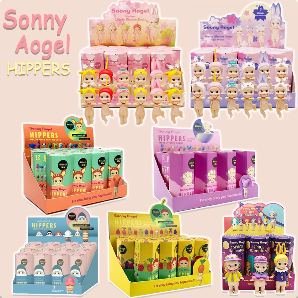 

New Cute Sonny Angel & Mofusand Cberrry blossom series Blind Box Hippers Mini Shark Cat Action Figure Toys Kids Christmas git
