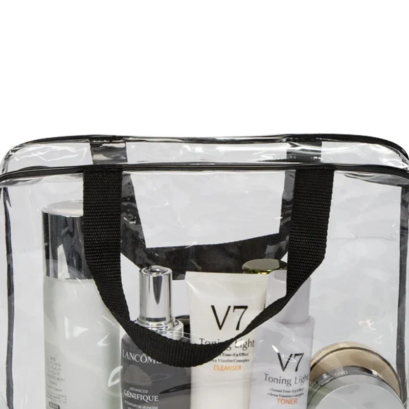 3Pcs Set Transparent PVC Toiletry Bags Waterproof Bathroom Storage Bag Travel Makeup Pouch Cosmetics Organizer Pouch Tote Bags