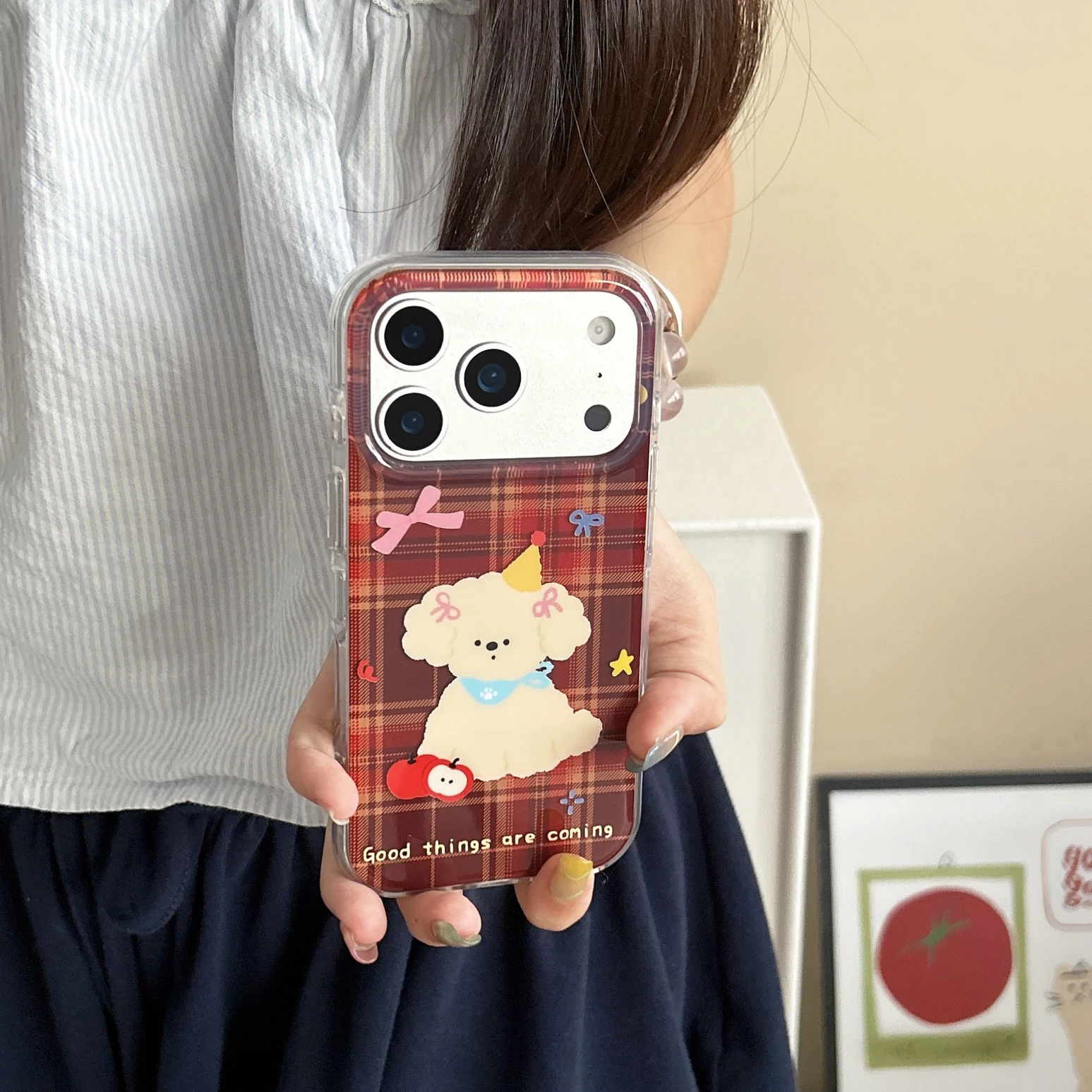 الكورية Ins لطيف الكرتون الوردي القوس الدب كعكة جرو براون منقوشة جراب هاتف آيفون 17 16 15 14 13 برو ماكس الغطاء الخلفي صندوق #3