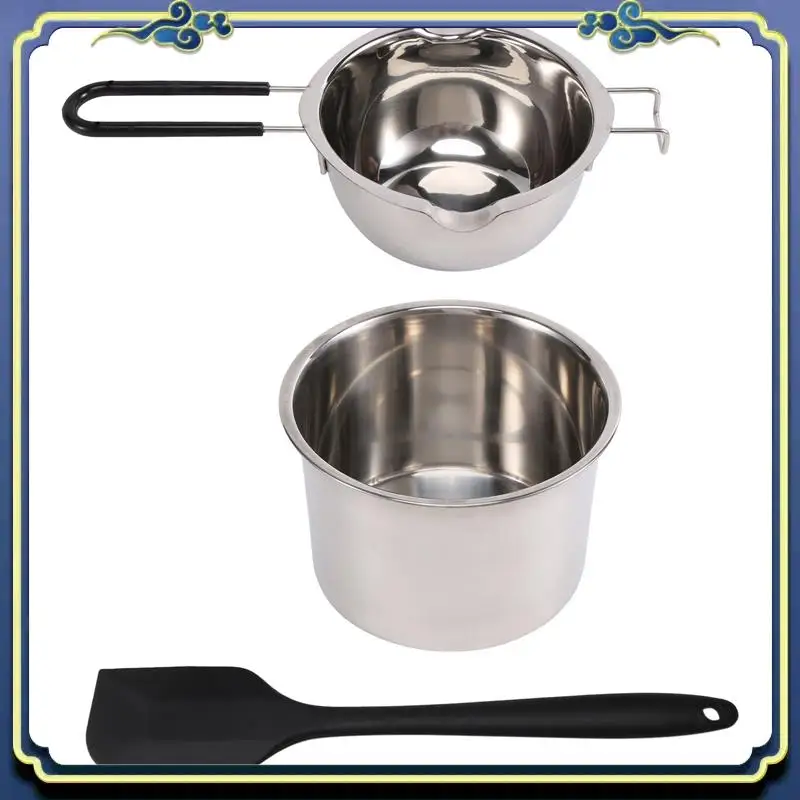 

A56P-Double Boiler Pot Set Stainless Steel Melting Pot With Silicone Spatula For Melting Chocolate,Soap,Wax,Candle Making