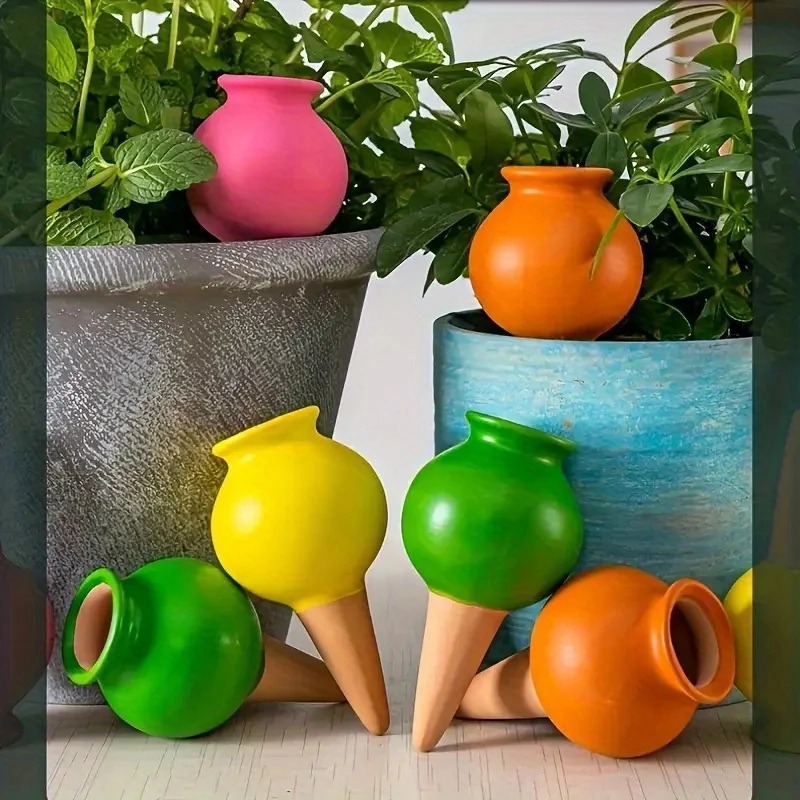 

4-Pack Handcrafted Terracotta Self-Watering Globes – Convenient Automatic Plant Hydration for Indoor/Outdoor Use – Decorativ