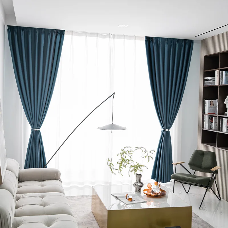 

(6) 2024 New Cotton and Linen Curtains High Blackout Blackout Curtains Hotel Office Living Room