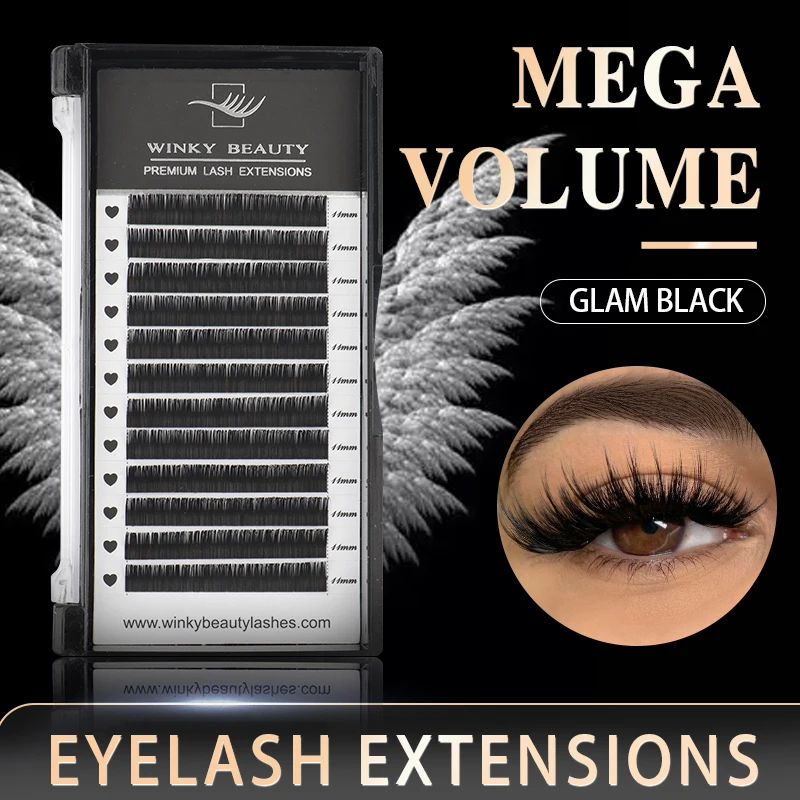 Winky Beauty Individual Premium Eyelashes Super Soft Silk Mink 8-15mm Mixed Length Extension Volume False Lashes Super Soft Lash