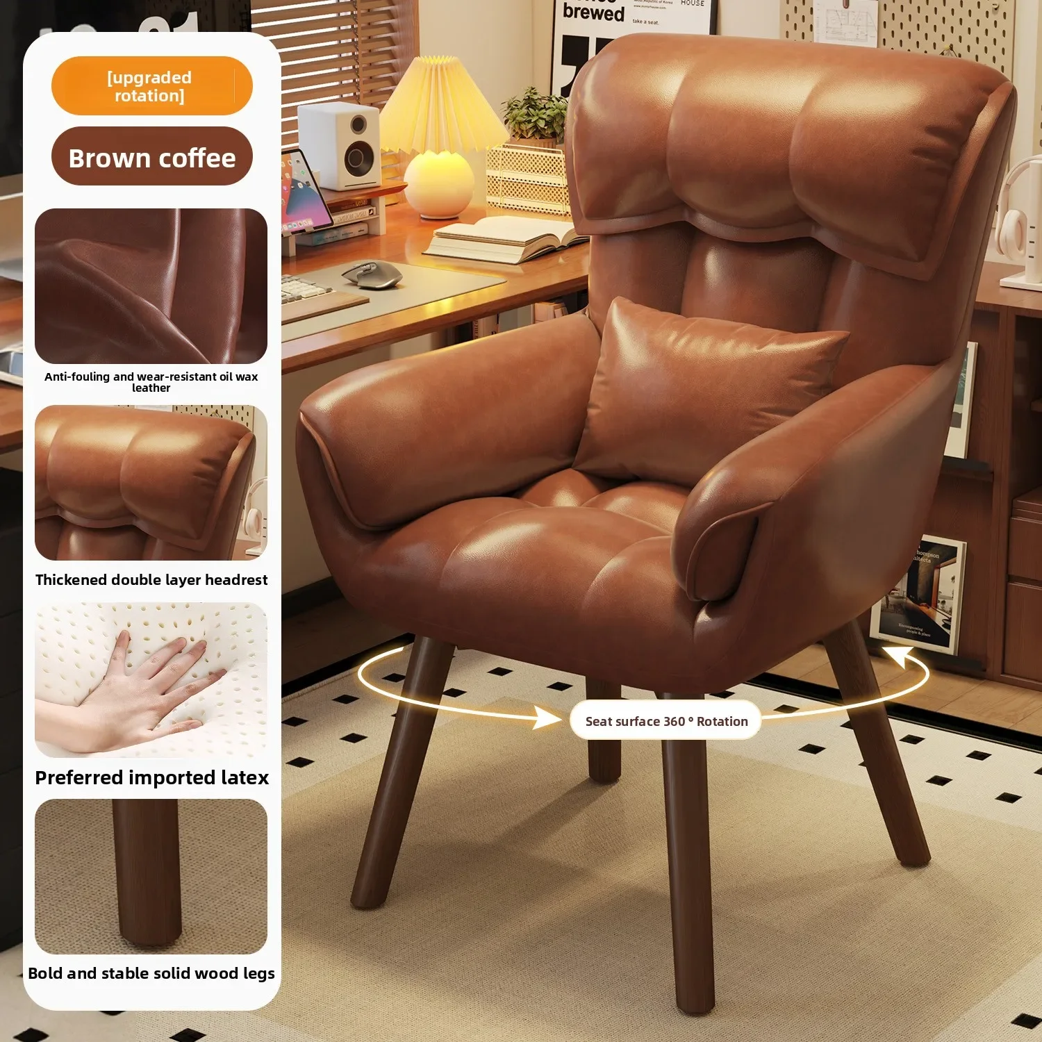 

Makeup Chair Home Use Simple Backrest Nail Salon Swivel Stool Luxury Vanity Seat for Girls Bedroom