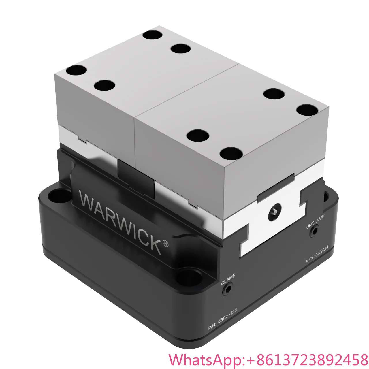 

WARWICK New KSP2-125L Long Stroke Air Vise Self Centering Clamping Force Block Pneumatic Centric Vise for CNC Machine