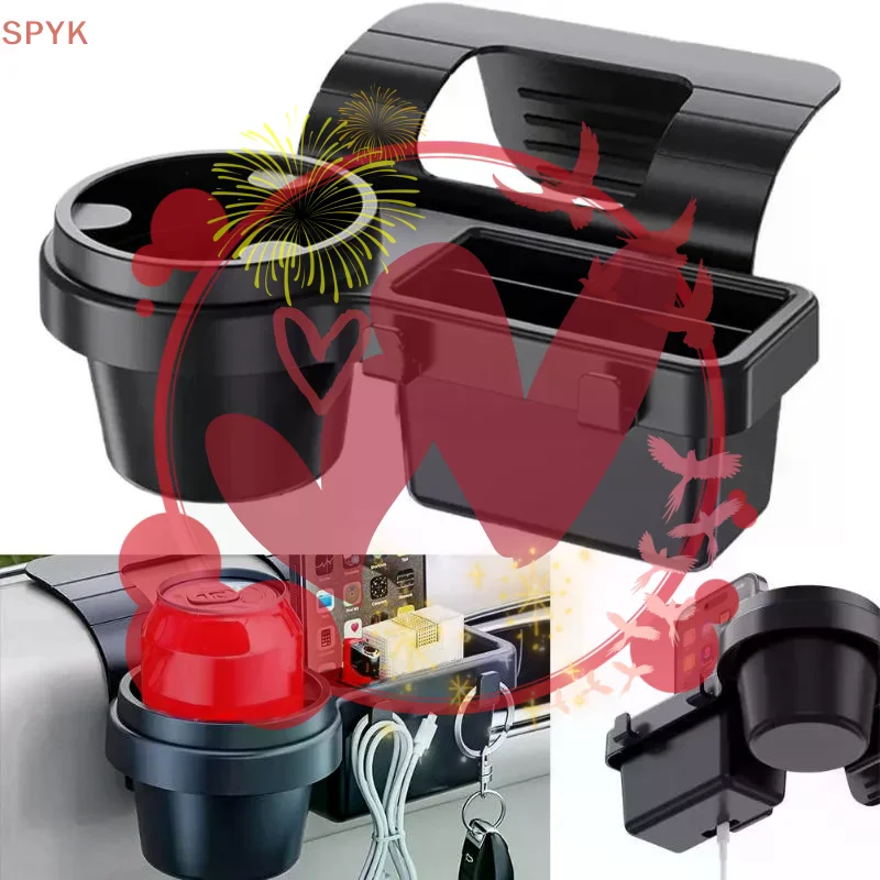 Car Cup Stand Phone Holder Mount Tray Side Door Window Storage  Pocket Hanging Storage Rack With Auto Interior Accessories