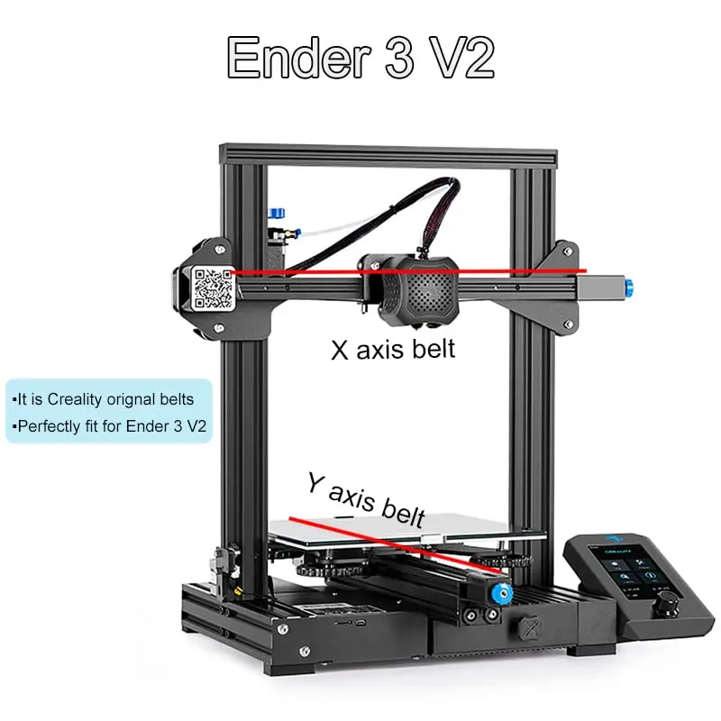 Ender 3 V2-Riemen, XY-Synchronriemen-Set, offenes Timing-Gummi, 2GT, Steuerbreite 6 mm, Y-Achse + X-Achse für Ender 3 V2 3D-Drucker