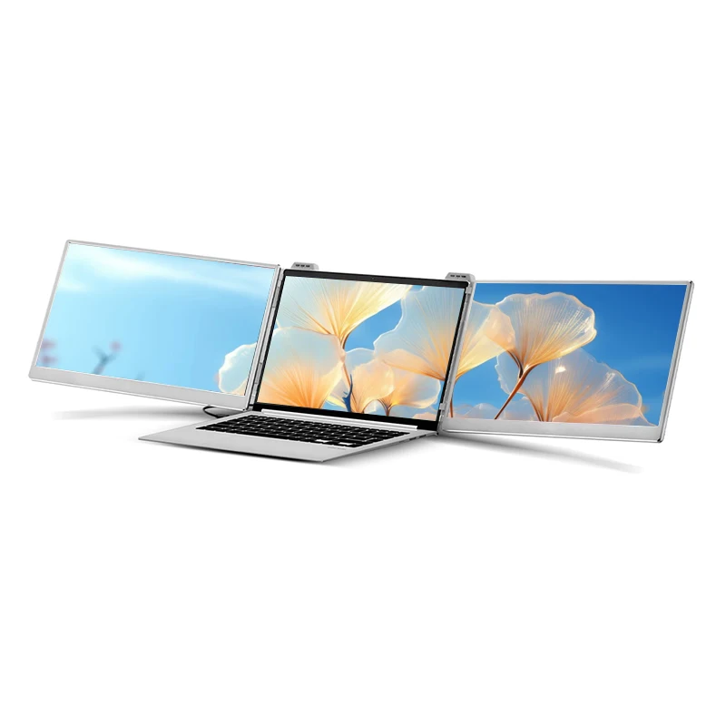 

Abeloe 15.6 Inch Portable Touch Screen OEM ODM 360 Degree Folding Screen Extension Full Function Triple Foldable