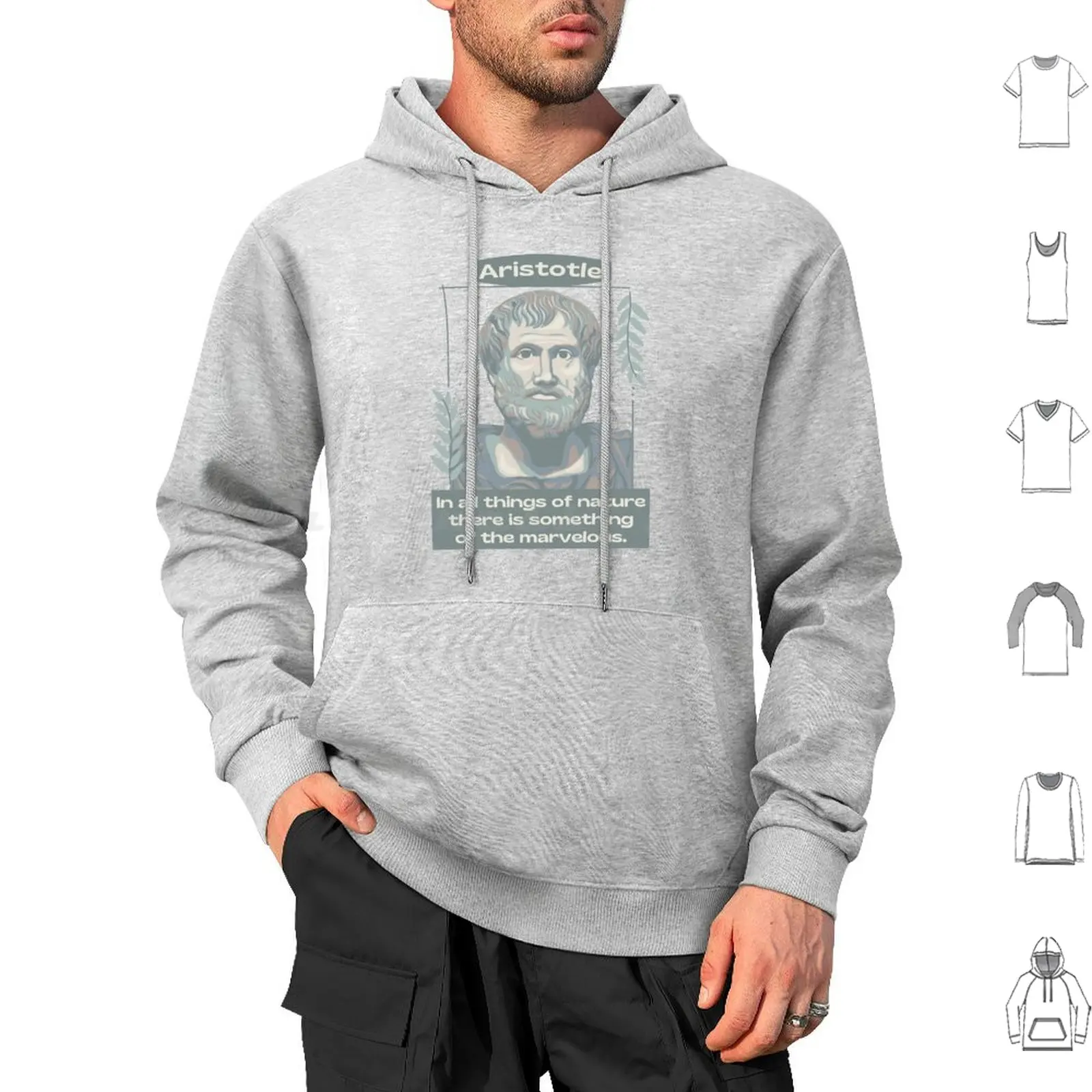 Aristotle Portrait And Quote Hoodie cotton Long Sleeve Rich And Poor Poverty Revolution Crime Cash Plato Philosophy