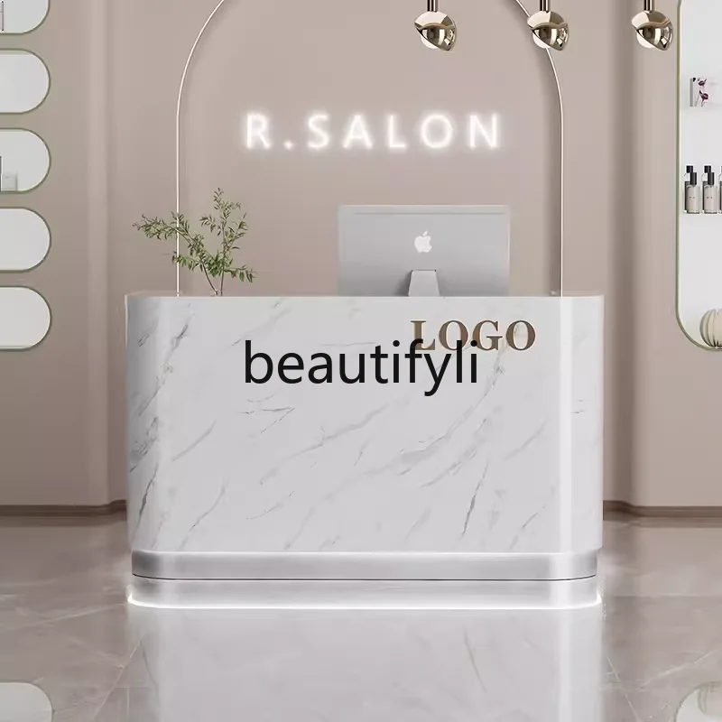 Cashier Counter Small Beauty Salon Clothing Store Simple Modern Lacquered Bar Counter Company Front Desk Reception Desk