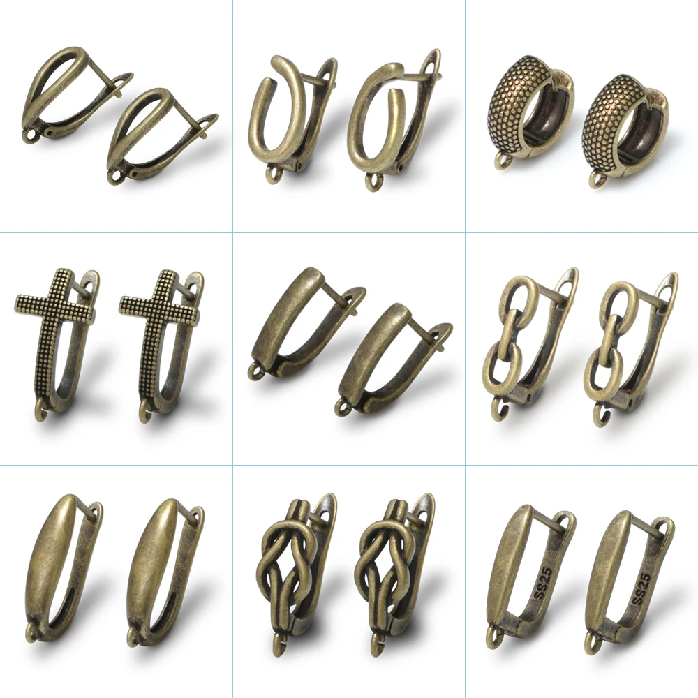 1 Pair  Antique Bronze Earrings Hooks  For DIY Woman/ Man Jewelry Accessories Handmade Making Supplies Wholesale