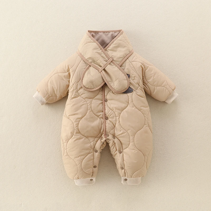 Overtiger Baumwoll-Rer-Anzug für Neugeborene, Outfit, Herbst-Winter-Kleidung, hohe Taille, lange Hosen, Baumwollstoff, Babykleidung