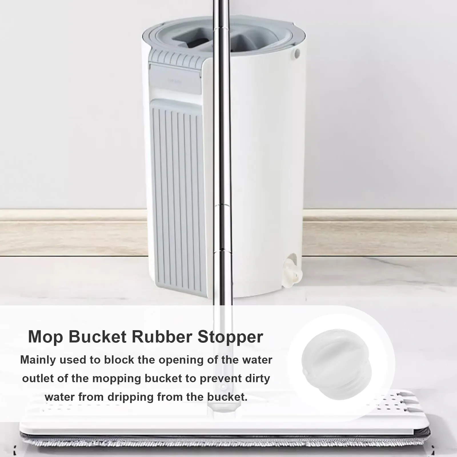 

4Pcs Rubber Stopper for Mop Bucket Replacement Sealing Water Stopper Anti-Leak Outlet Plug Compatible with Most Mopping Buckets
