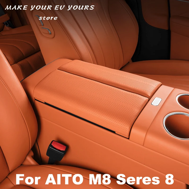 

For AITO M8 Seres 8 2025 Car Armrest Box Height Increase Pad Leather Cushion Protective Cover Interior Accessories