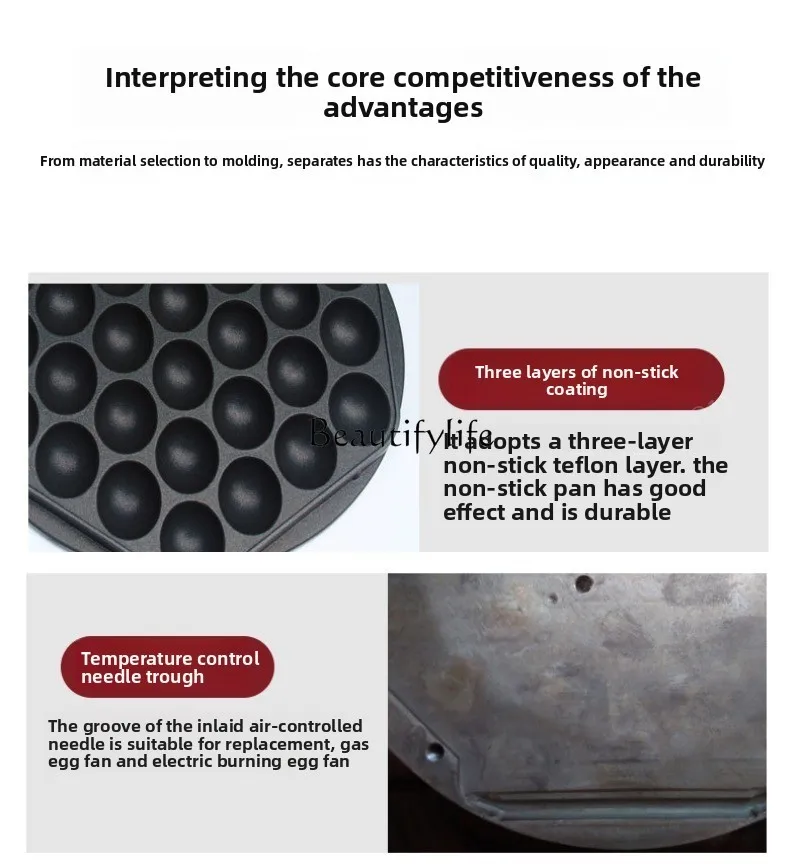 Commercial Electric Egg Bubble Waffle Maker Machine Hong Kong Eggettes Waffle Iron Cake Oven Bubble Waffle Machine