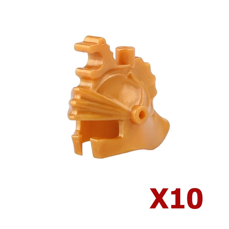 MOC Bausteine Mittelalterlicher Ritter Römischer Soldat Zubehör Helm Kopfbedeckung Flamme Feder Schwarzer Adler Schild König Umhang Bausteine Spielzeug