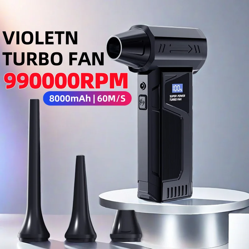 

990000RPM Turbofan High Power Jet Fan Brushless Motor Variable Speed Dust Blower Cleaning Tool Air Duster Air Blower HandheldFan