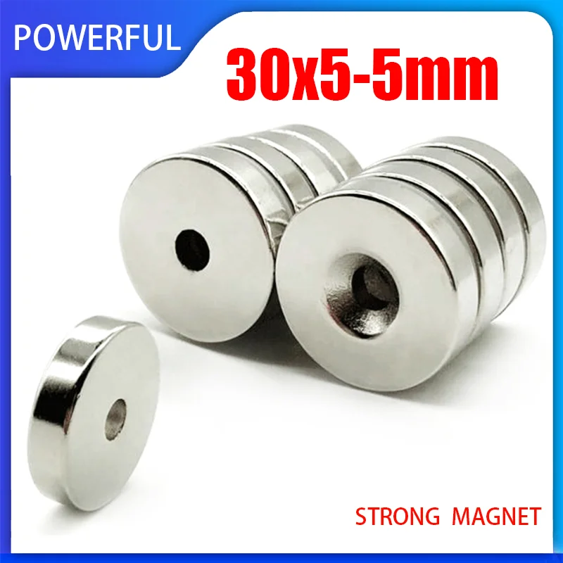 1~20PCS 30x5-5mm N35 NdFeB Diameter Magnet 30mm x 5mm Hole 5mm Rare Earth Neodymium Magnets Permanent magnet