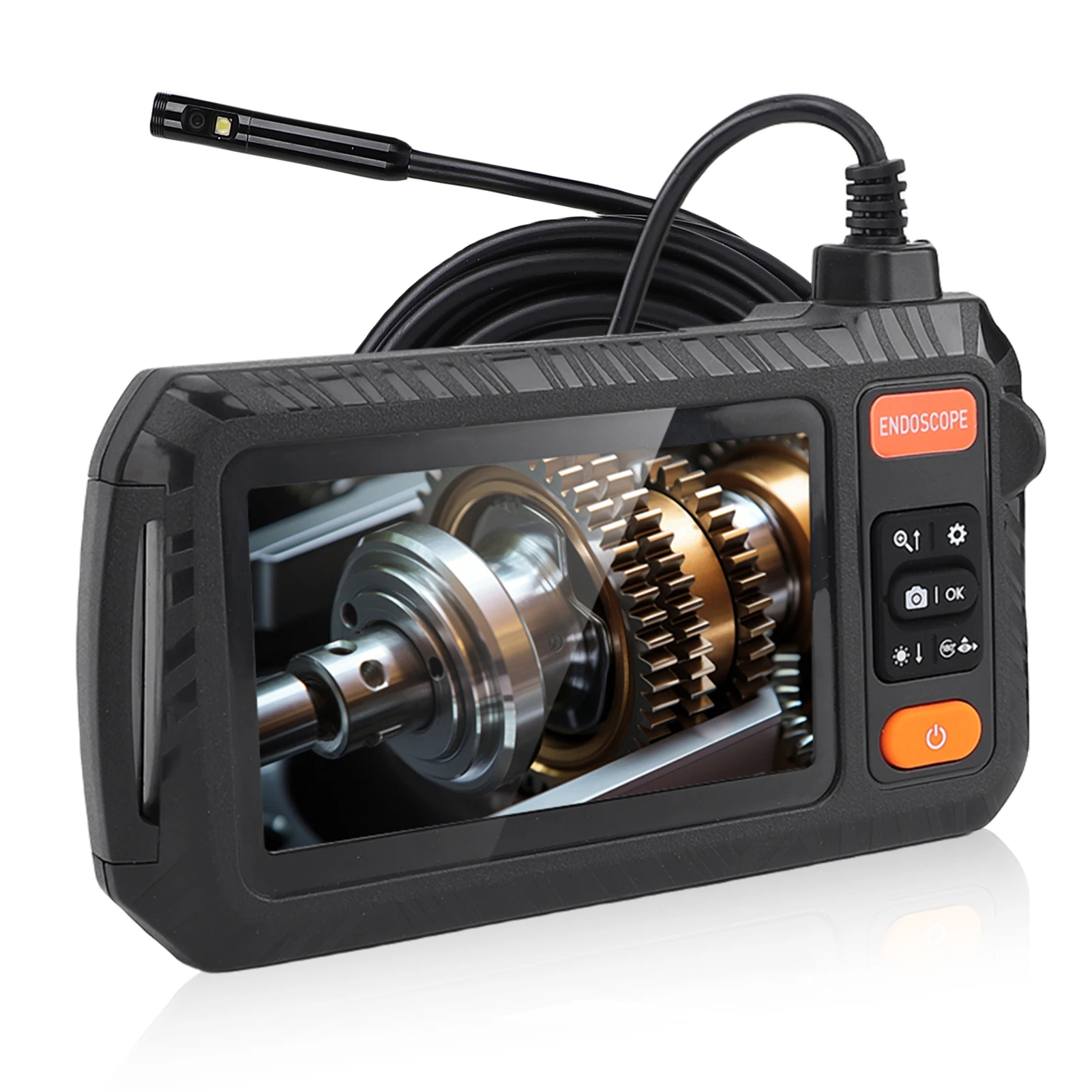 

1080P Borescope Sewer Dual Lens Inspection Camera with 8 LED Lights and 3 Brightness 180° Rotating Camera with 32GB Memory Card