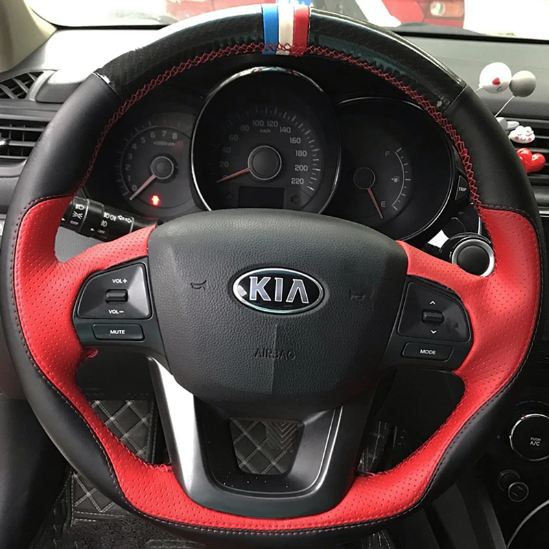 Customized Car Steering Wheel Cover For Kia K2 Kia Rio 3 2011-2013 DIY Car Interior Accessories Original Steering Wheel Braid