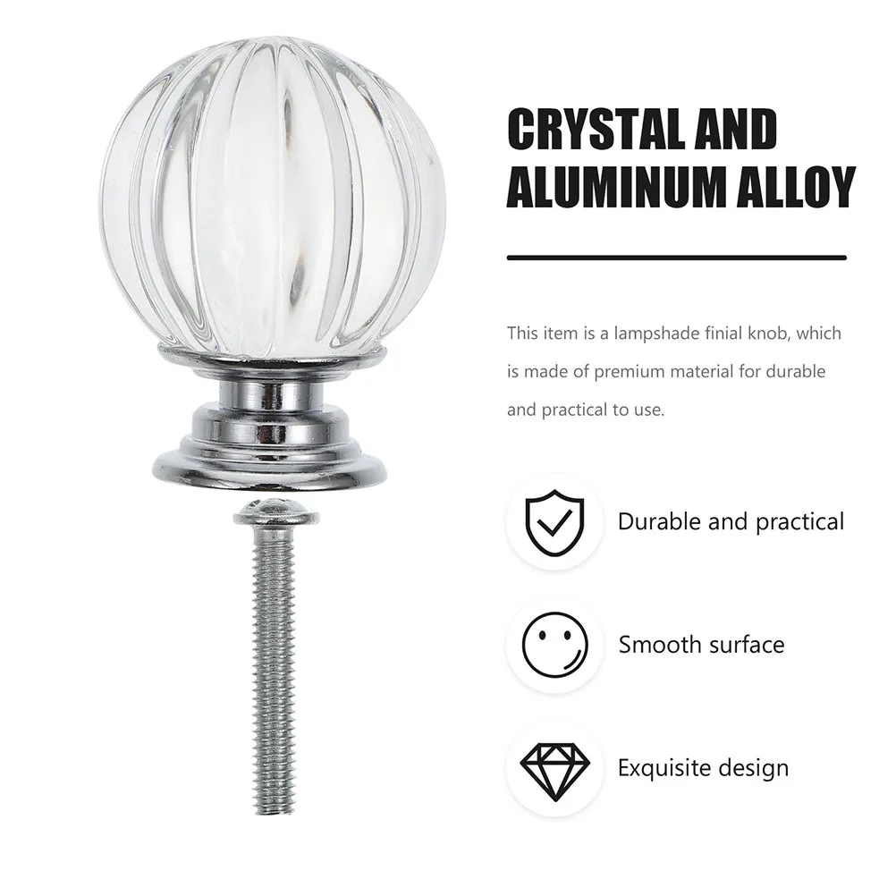

4Pcs 30Mm Solid Lamp Finial Crystal Light Screw Cap for Table Lamp Decoration Stylish Fixture Upgrade Harp Holder