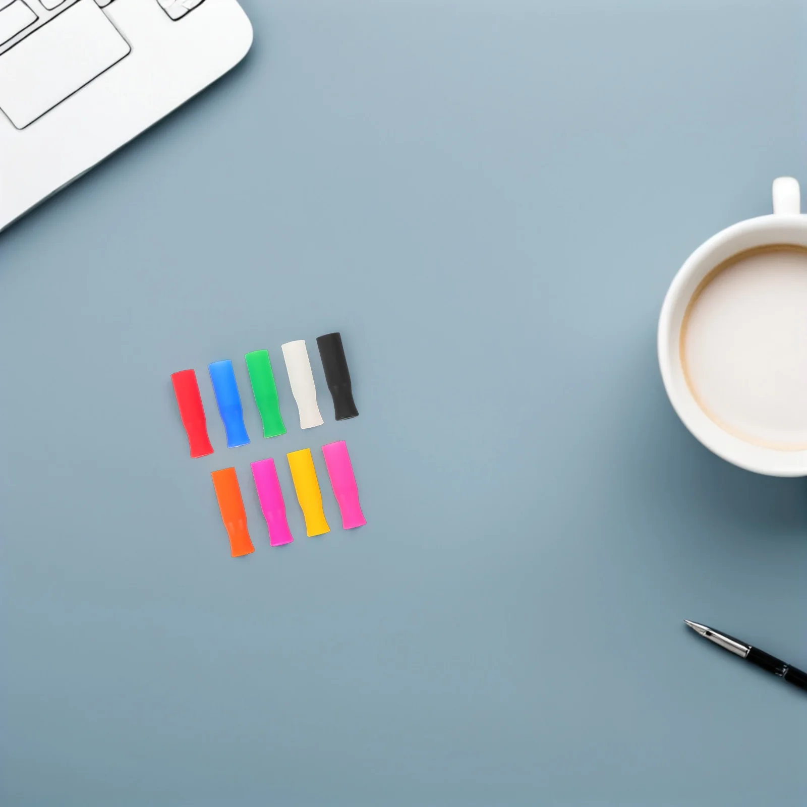 

54pcs Silicone Straw Covers 8Mm Assorted Colors Reusable Food Grade Caps For Tumblers Travel Home Office Use Straw Accessories