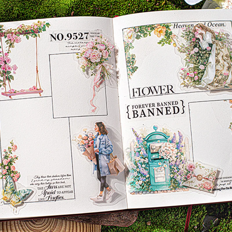 25 ورقة/حقيبة ملصق حزمة حديقة خضراء فتاة الموضة لسجل القصاصات القرطاسية DIY مجلة جراب هاتف دفتر الديكور