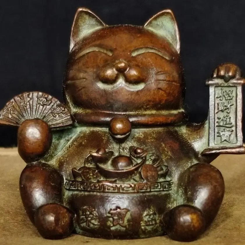 Ancient bronzes, lucky cats, lucky treasures, all the best, home office counter decoration, good business