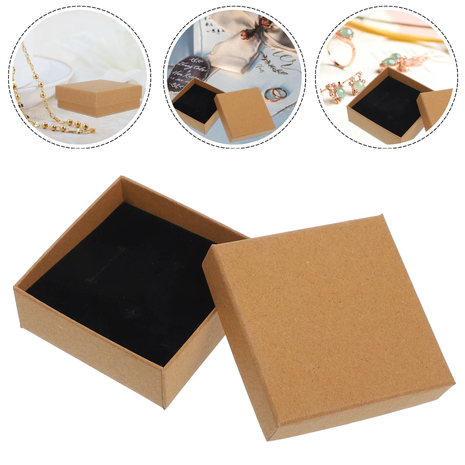 

10 pcs Jewelry Sponge Cushion Necklace Ring Storage Present Packaging Gift Box Valentine'S Day Mother'S Day Keepsake Rectangular