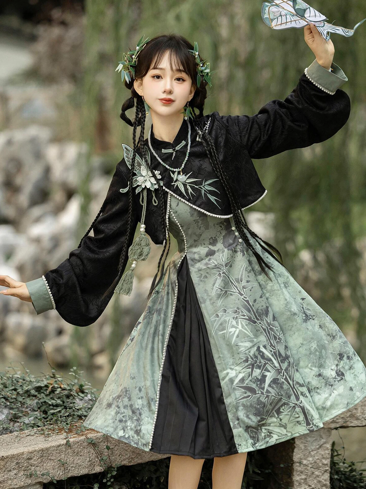 

Новый китайский комплект шилей Sle Svel Dr, водная медиа Hanfu, осенний улучшенный миниатюрный ароматный комплект Sle Cisas