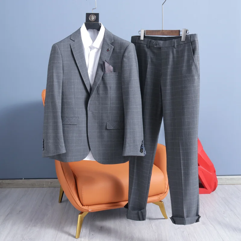 

Luxury Level SVIP! Offline 3000! Spring New Men's Busin Casual Suit Jaet Set Faionable Urban Stand Fit Rear Center ...