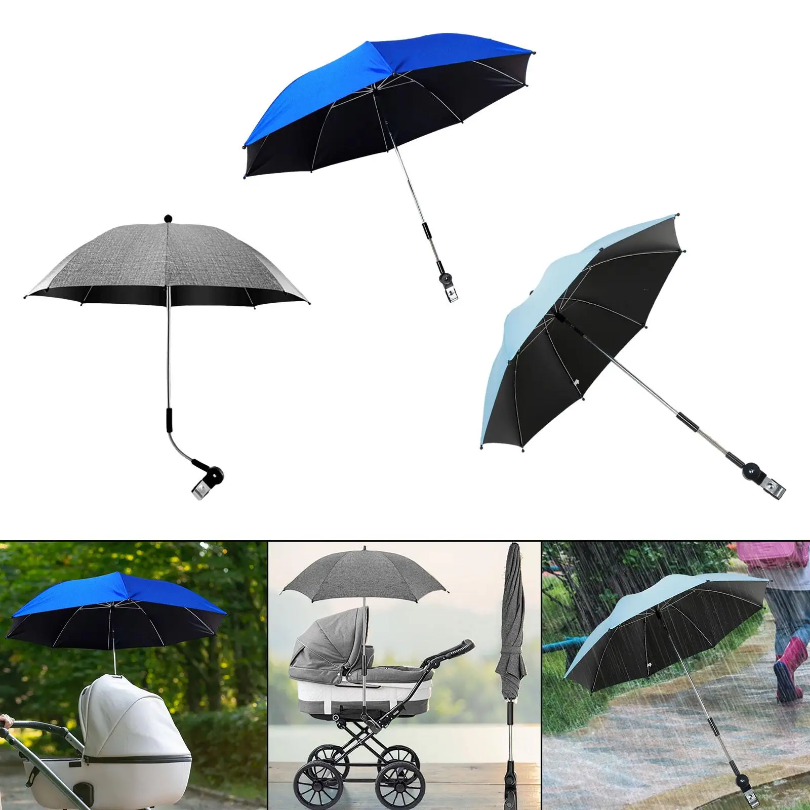 

Stroller Parasol Lightweight Baby Pram Umbrella for Beach Chair Bike Trolley