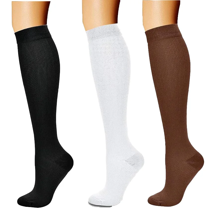 

Copper Compression Socks for Women Circulation (3 Pairs) -Best Support for Running, Athletic, Travel Compression Socks