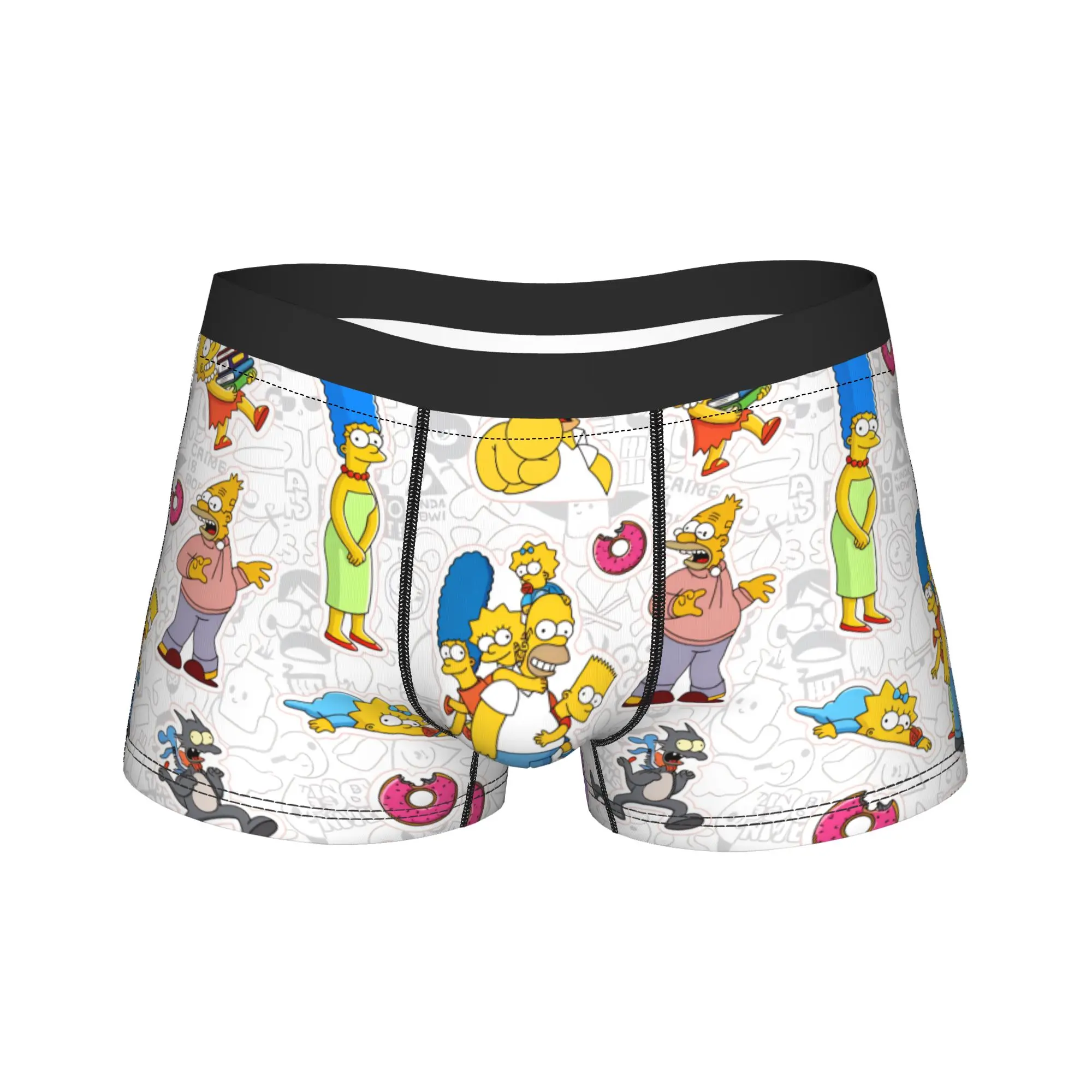 S-Simpsons Family Cartoon Boxer Shorts  3D Pouch Underwear Quality Pattern Shorts Briefs Elastic Man Underpants Plus Size