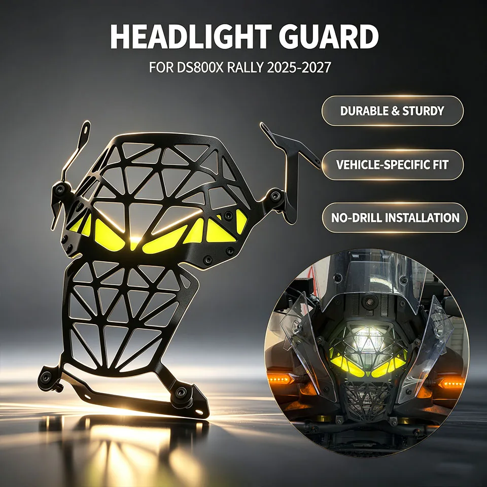 New For DS800 Rally DS800X 2025-2027 Motocycle Headlight Guard Protector Grill Grille Headlamp Head Light Cover Accessories