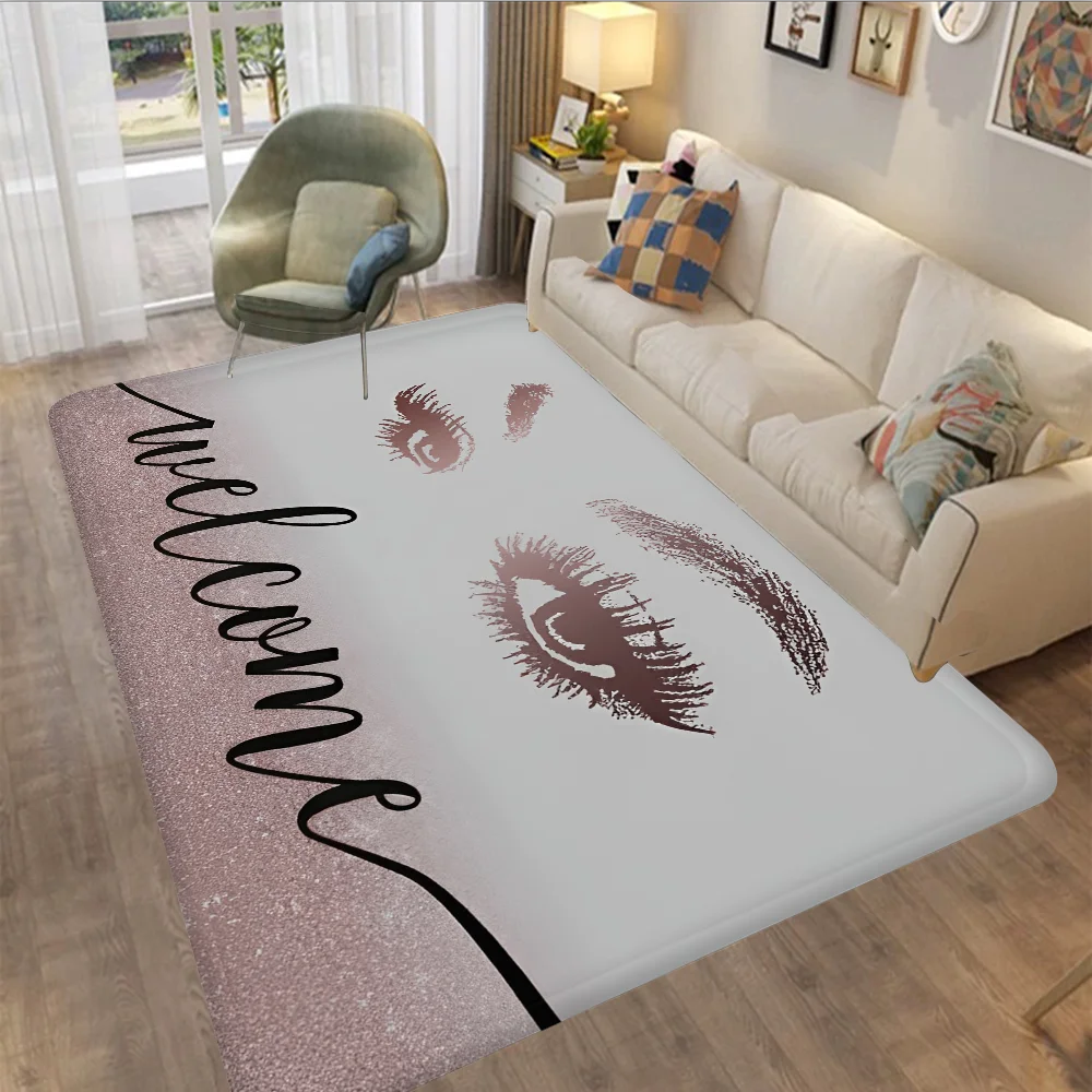 

Fashion Rose Gold EyeLash Welcome Floor Mat Retro Multiple Choice Living Room Kitchen Rug Non-Slip Modern Home Decor