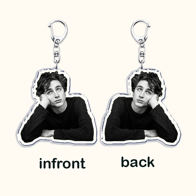 Popular Actor Timothee Chalamet Keychains for Accessories Bag Keyrings Call Me By Your Name Cmbyn Jewelry Friends Fans Gifts