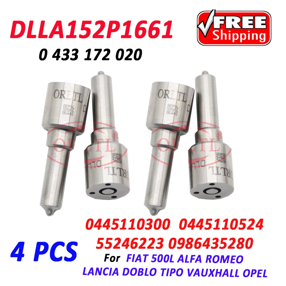 ORLTL DLLA152P1661 Diesel Nozzle DLLA 152 P 1661 0 433 172 020 Fuel Injector 0445110300 0445110524 For FIAT 500L ALFA 55246223