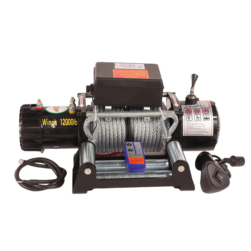 

12000 Pounds Double Rope Double Hook Portable Tractor 24v Electric Lifting off Road Car Towing Winch Machine