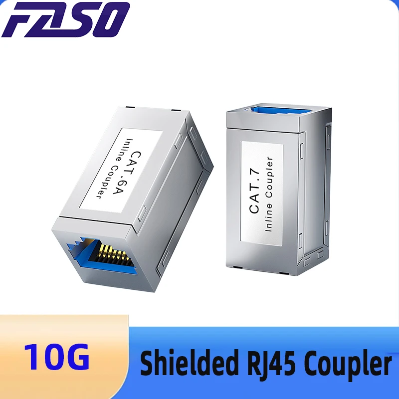 10pcs RJ45 Coupler Ethernet Extender 10Gbps Female to Female Ethernet Coupler Female to Female Connector for Cat7/ Cat6 Cable