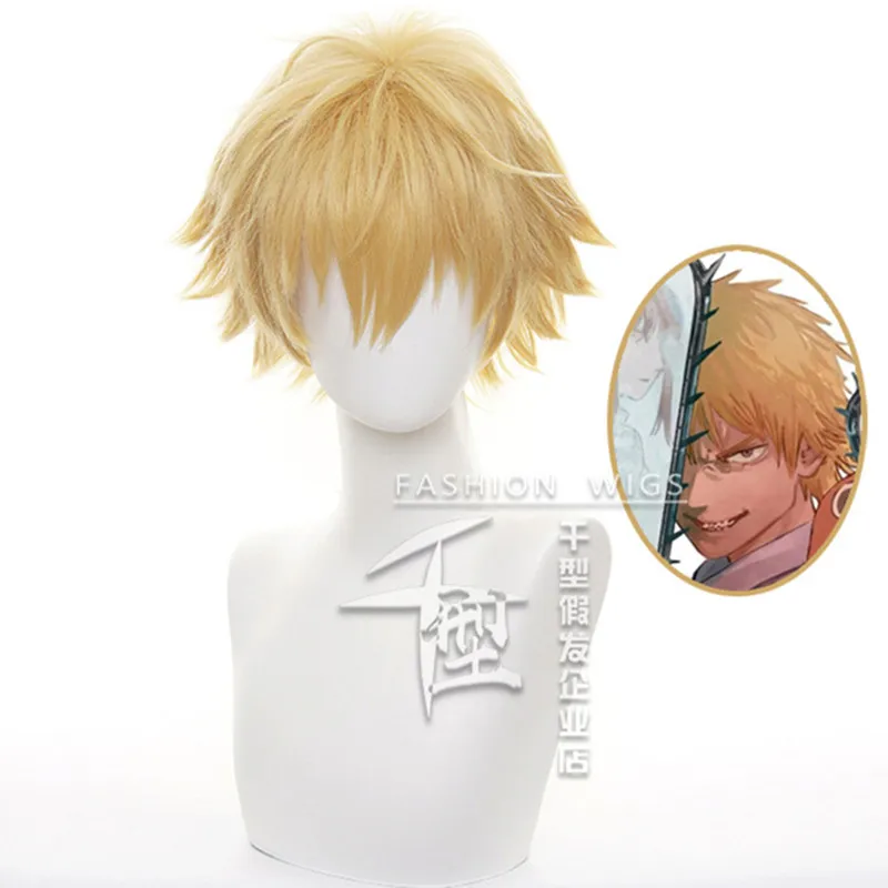 

Anime Chainsaw Man Denji Cosplay wig Men short Golden Hair Heat Resistant Synthetic Hair Halloween costumes