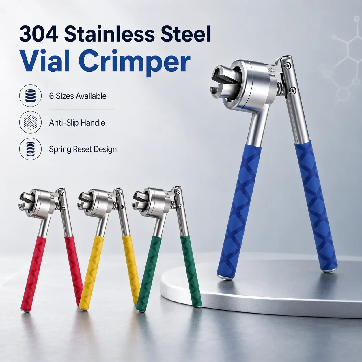 SIHAO Manual Perfume Bottle Spray Vial Crimper 13/15/20mm Stainless Steel Hand Capping Tool for Bottle Sealing