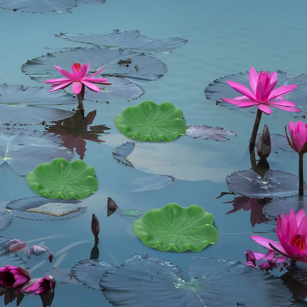 

8pcs Simulated Lotus Leaves Wear-Resistant Artificial Pond Decor For Garden Aquarium Party Lily Pads Pool Accessories