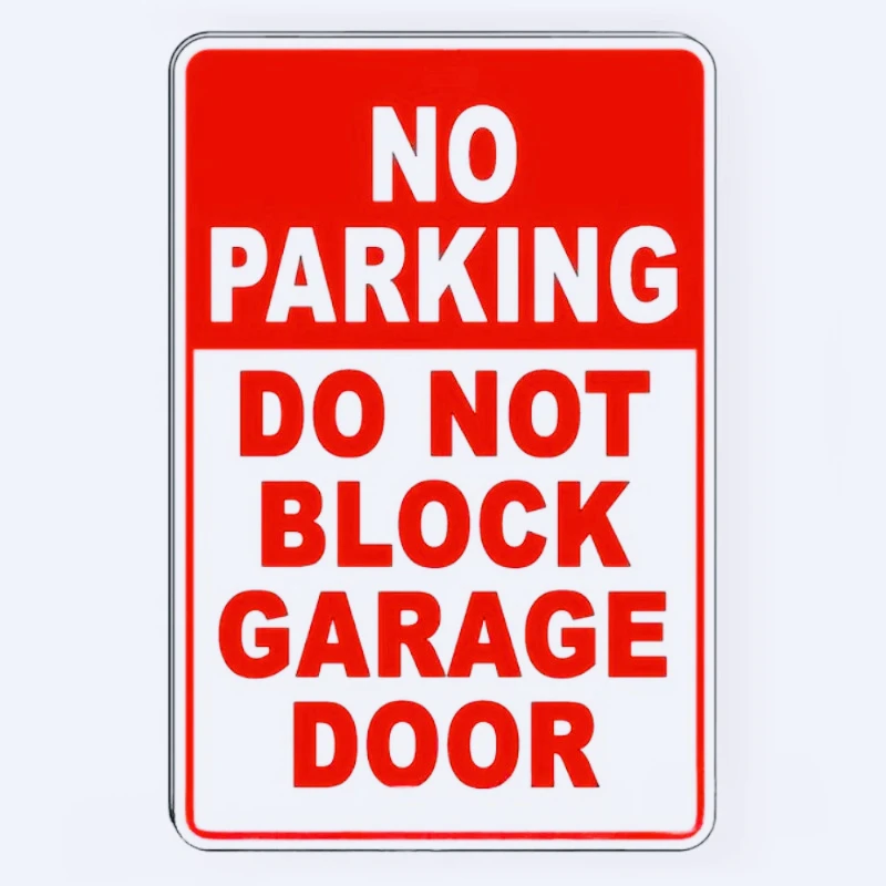 

New Clear Door Garage No Blocking Sign - Strict Parking Ban, Impact-Resistant Material, Reflective Stripes 15cm PVC KK